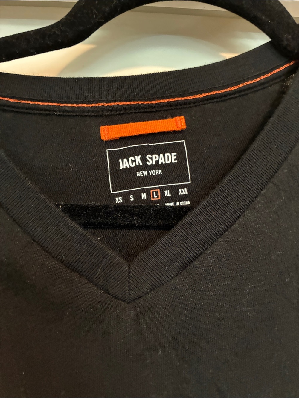Jack Spade Black V-Neck Short Sleeve Tee - Picture 2 of 4